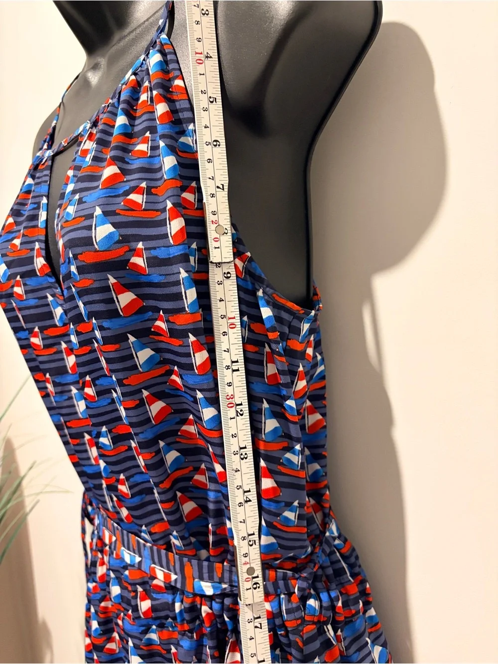 Nautical Print Slip Dress - Size L (Like New)